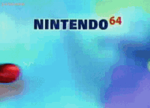 a nintendo 64 logo is displayed on a colorful background