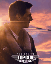 a poster for the movie top gun maverick with tom cruise