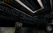 a screenshot of a video game with the letters abcdefghijklmnopqrs on the wall