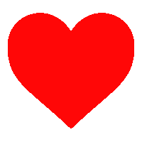 a red heart on a white background with a shadow