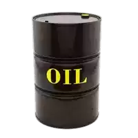 a black oil barrel with a yellow cap on a white background