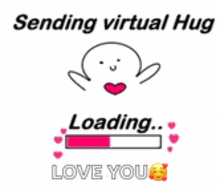 a picture of a person sending a virtual hug and a picture of a person loading a hug .