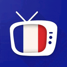 an icon of a television with the french flag inside