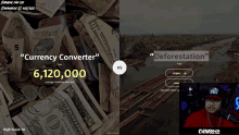 a screenshot of a game that says currency converter and deforestation