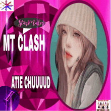 a poster with a picture of a girl and the words " mt clash "