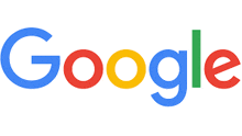 a google logo with a white background and a rainbow of colors