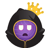 a cartoon character with a crown on top of his head