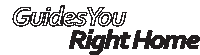 a logo for guides you right home is shown in black and white