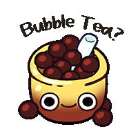 a cartoon of bubble tea with a straw