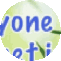 a circle with the word yone written in blue letters