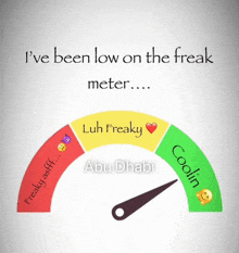 a meter that says i 've been low on the freak meter abu dhabi