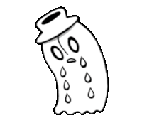 a cartoon drawing of a ghost with tears coming out of its eyes