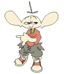 a drawing of a cartoon character with big ears