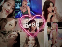 a collage of women with a heart in the middle that says fabul