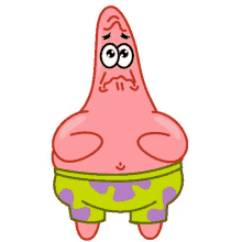 patrick star from spongebob squarepants has a sad face on his face