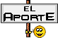 a sign that says el aporte with a smiley face on it