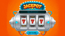 an illustration of a slot machine with the words jackpot above it