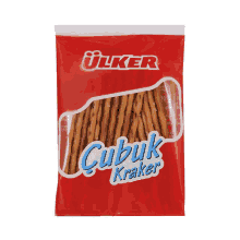 a red bag of ulker cubuk kraker pretzel sticks