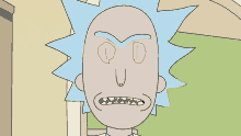 a drawing of rick from rick and morty with a serious look on his face