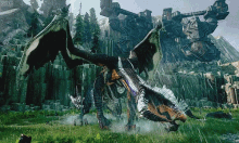 a video game screen shows a dragon with the word skyrim on the bottom