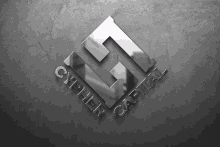 a logo for cypher capital is displayed on a concrete wall