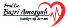 a logo for prof. dr. basri amasyali with a heart and a heartbeat line