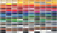 a color chart showing a variety of colors with numbers