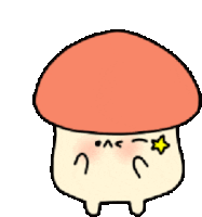 a cartoon drawing of a mushroom with a star on it 's head