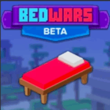 a bed with a red blanket and a white pillow in bed wars beta