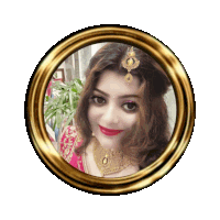 a picture of a woman in a circle frame