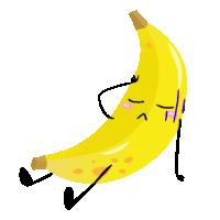 a cartoon illustration of a banana with arms and legs and a face