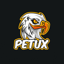 a logo with an eagle and the word petux