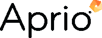 a black and orange logo for aprio with a yellow cube