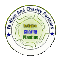 a logo for ye htun and charity partners shows a circle of hands