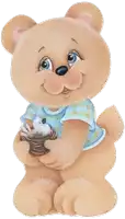 a teddy bear wearing a blue plaid shirt is holding a bird nest