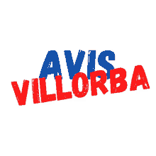 avis villorba is written in red and blue on a white background