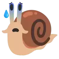 a snail with a tear coming out of its eye