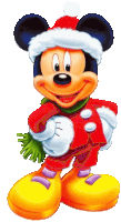 a cartoon of mickey mouse wearing a santa hat