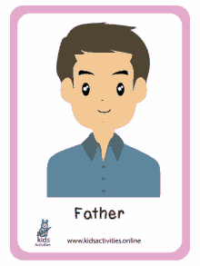 a cartoon drawing of a man with the word father on it