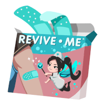 a box that says " revive me " with a fairy on it