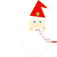 a drawing of santa claus with the words ho ho ho merry christmas in red