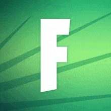 a white letter f on a green background