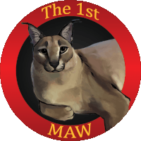 a picture of a cat with the words " the 1st maw " on it