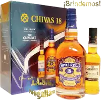 a bottle of chivas regal 18 next to a box