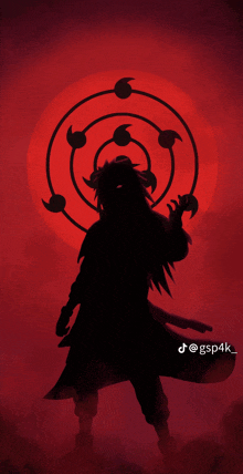 a silhouette of a person with a red background and the hashtag gsp4k on the bottom