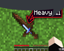 a screenshot of a video game shows a sword and says heavy 41