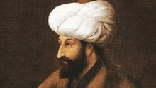 a painting of a man with a beard and a turban .