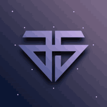 a purple diamond with a cross in the middle on a dark background