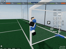 a screenshot of a video game shows a soccer goalie and the word rush on the bottom