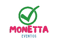 a logo for monetta events with a green check mark